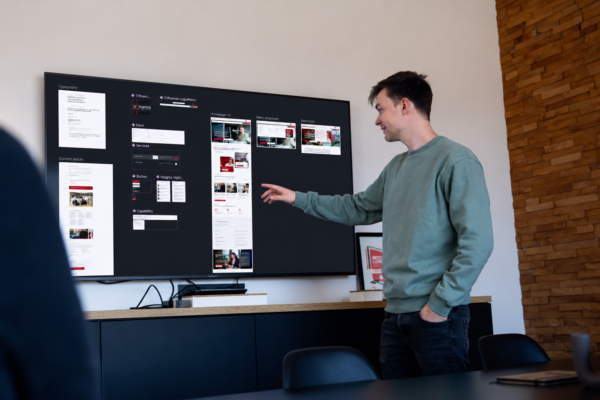 Presentatie van een donker designbord